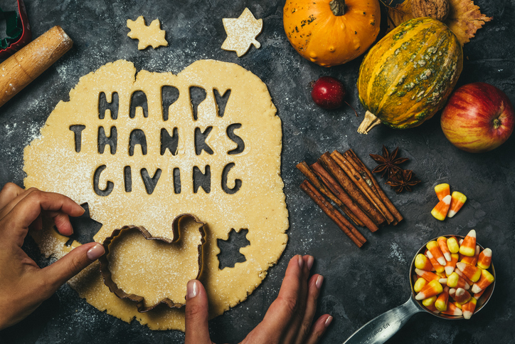 Thanksgiving Concept Baking Ingredients And Symbols