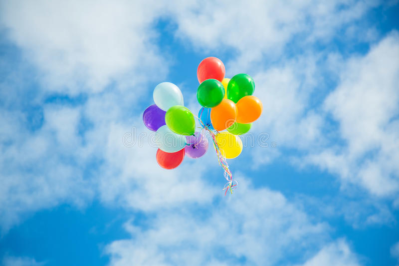 balloons sky group multicolored helium filled 77367976