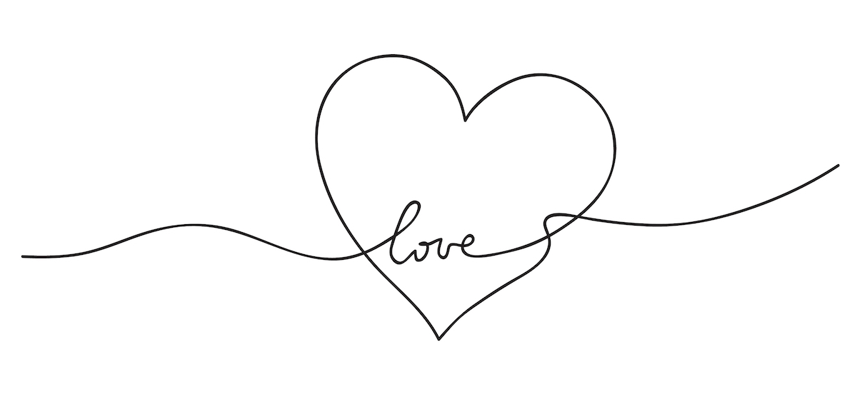 heart.,abstract,love,symbol.,continuous,line,art,drawing,vector,illustration.